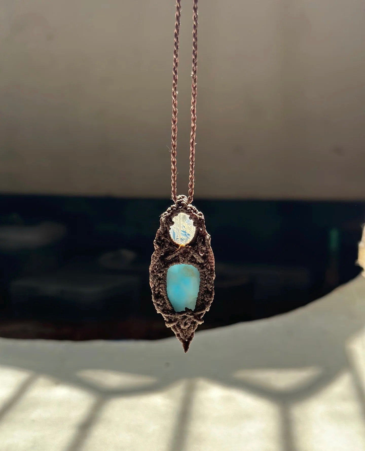 Ocean's Embrace - Larimar paired with Moonstone
