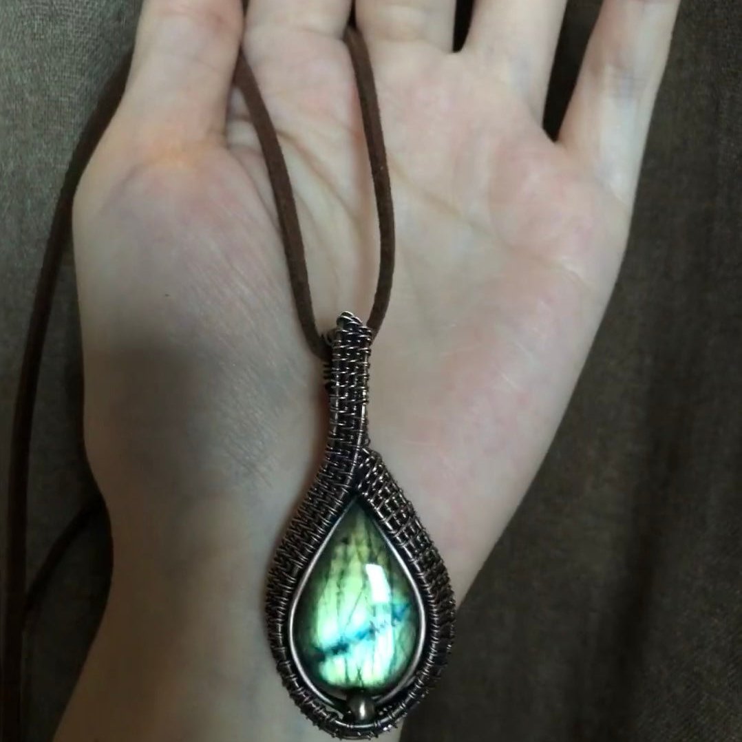 Interstellar Melody - Labradorite Wire-Wrapped Pendant
