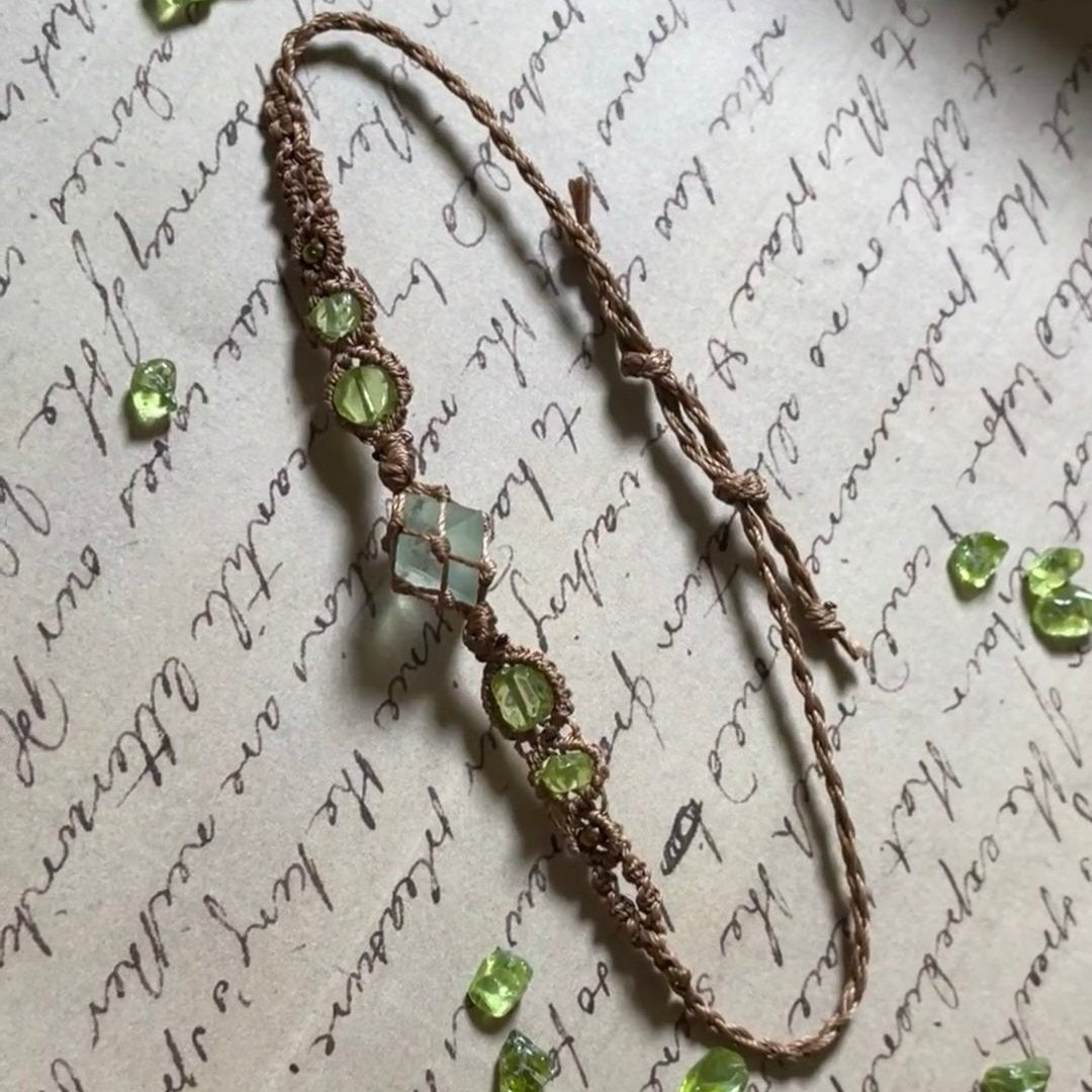 The Colors of the Soul - Fluorite woven bracelet