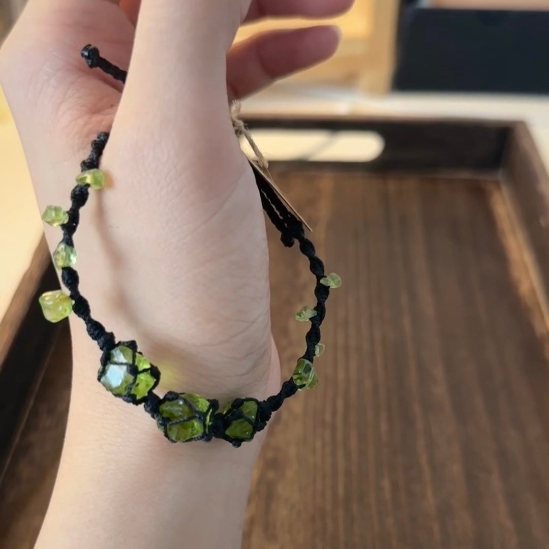 Vibrant Greenery - Peridot Woven Bracelet