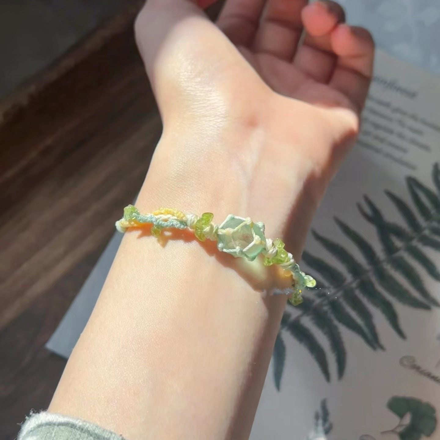 Vibrant Green - Green Fluorite Woven Bracelet