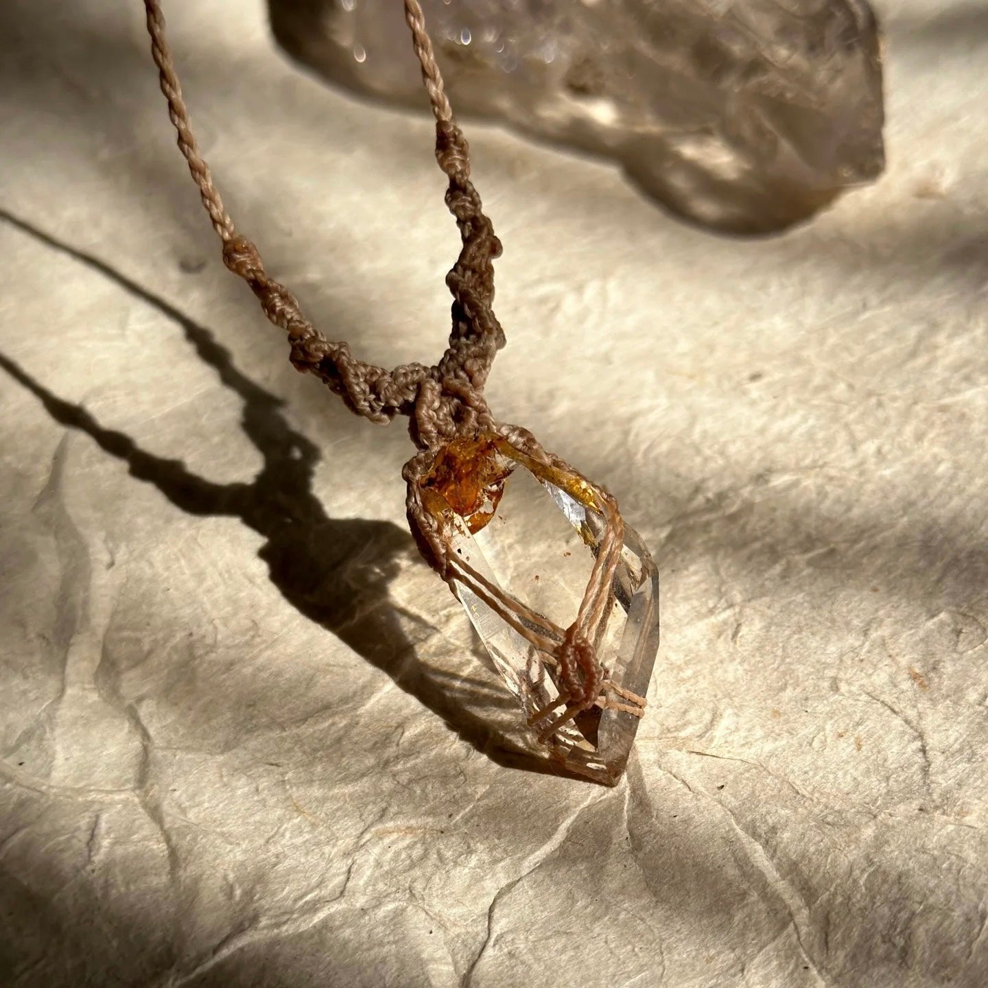 Words of Sunshine - Handcrafted Pendant of Yellow Crystal
