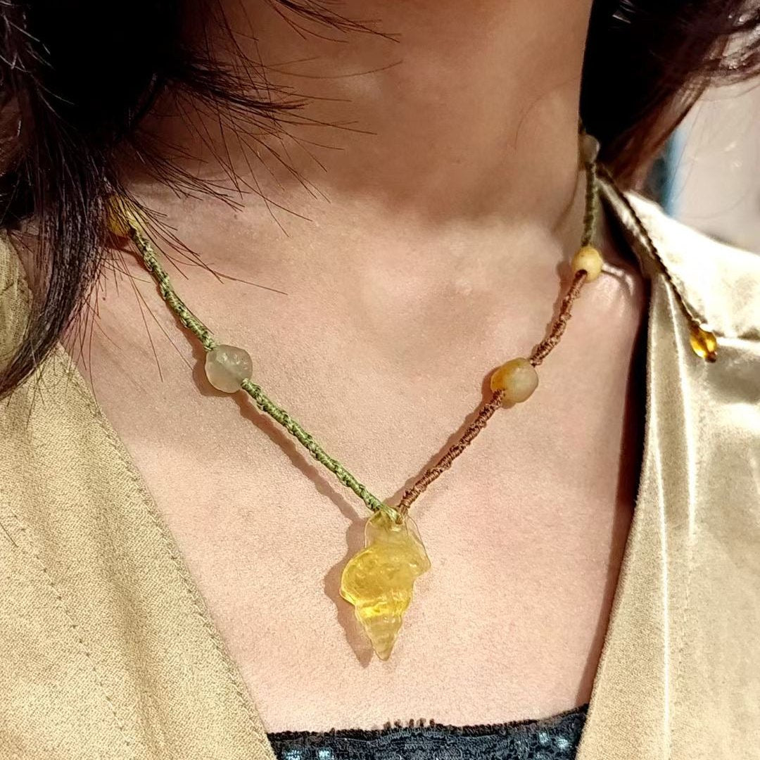 Glow of the Seashell - Fluorite Seashell Necklace