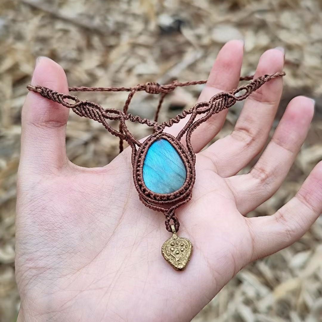 Ripples of Love - Labradorite woven necklace