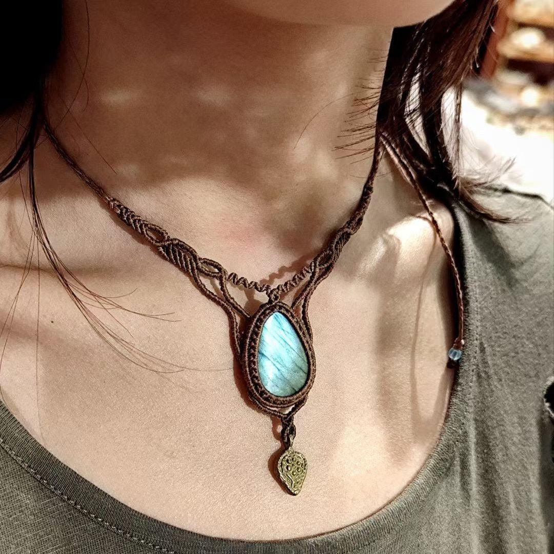 Ripples of Love - Labradorite woven necklace