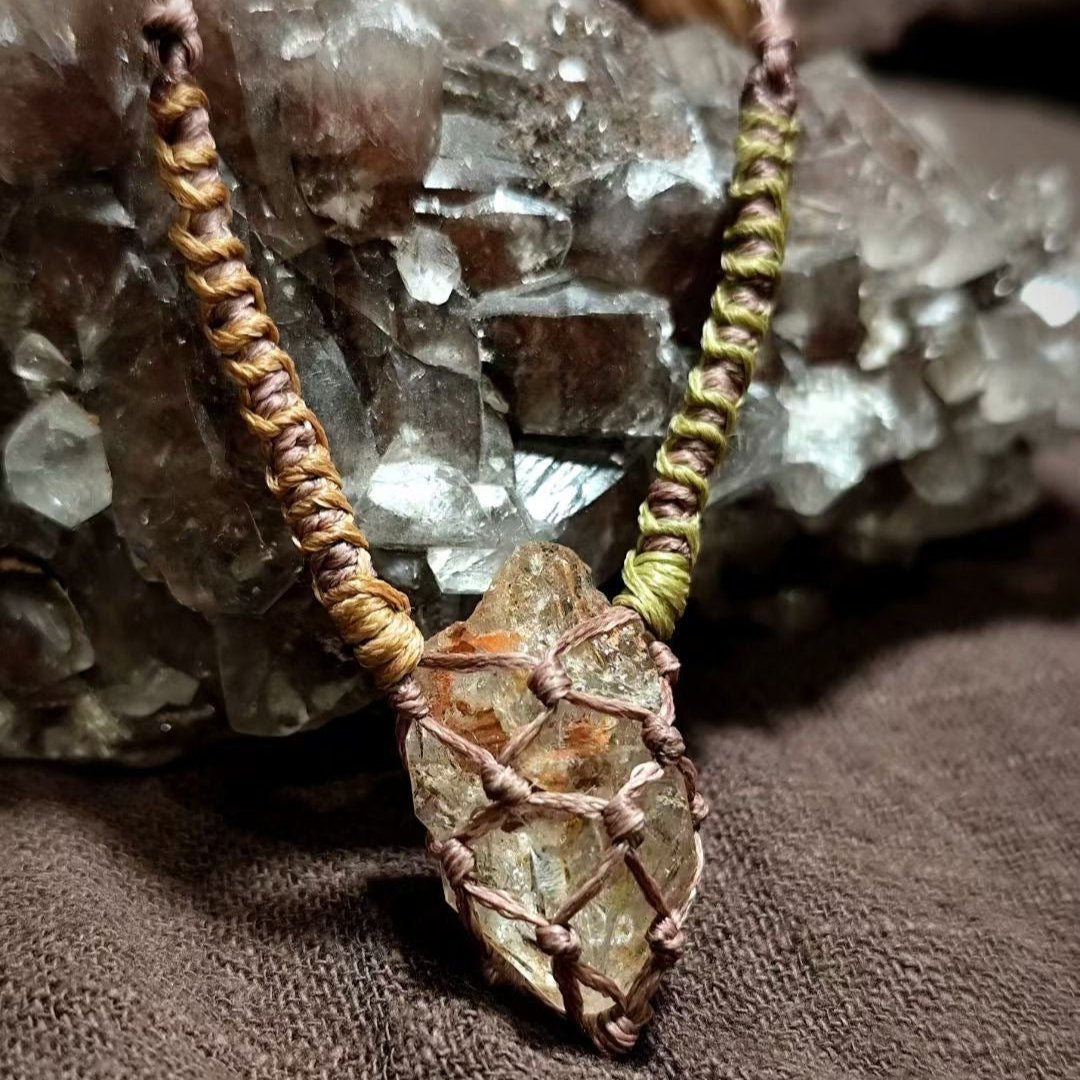 Red Clay Bones - Red Clay and Bone Woven Necklace