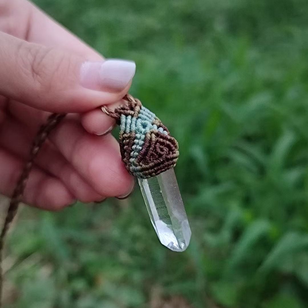 Spirit Light and White Shadow - Crystal Quartz Beaded Necklace