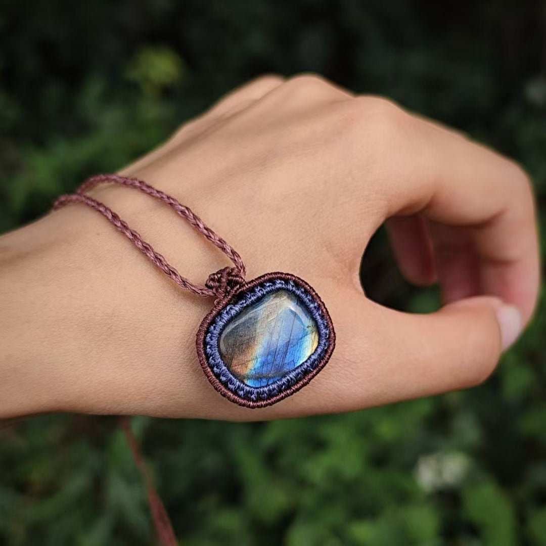 Aurora Squares - Colorful Labradorite Necklace