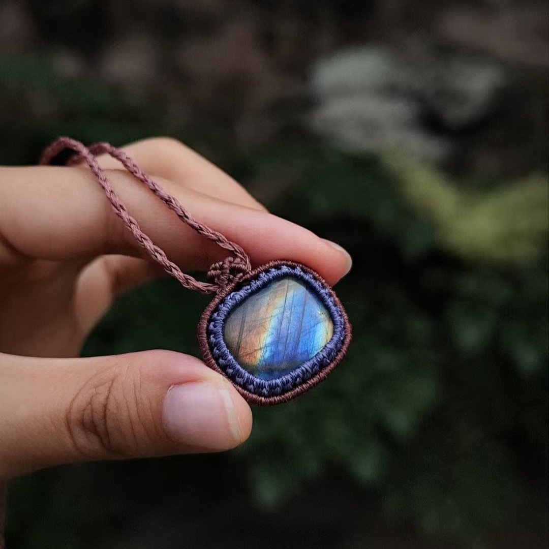 Aurora Squares - Colorful Labradorite Necklace