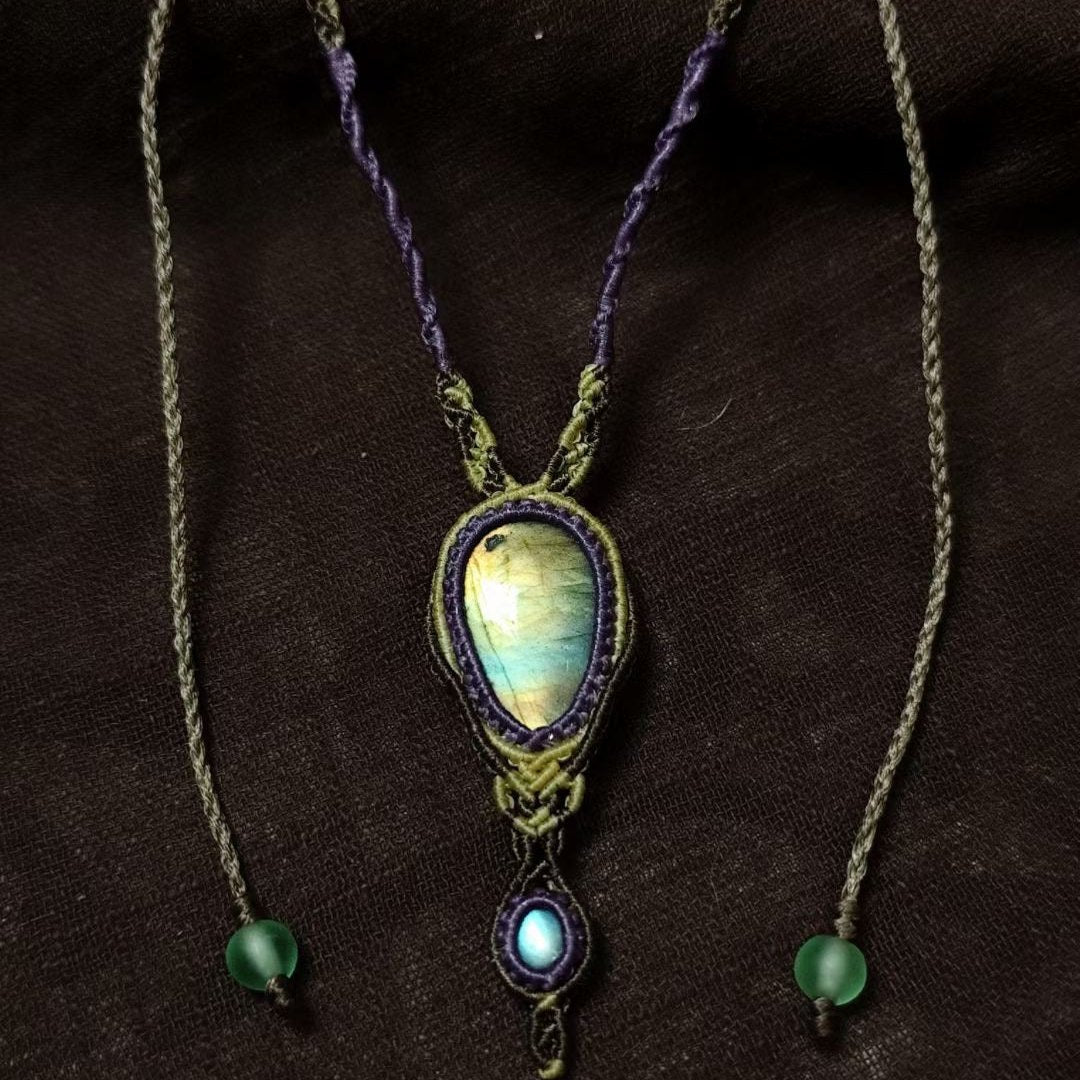Wild Light - Colorful Labradorite Woven Necklace