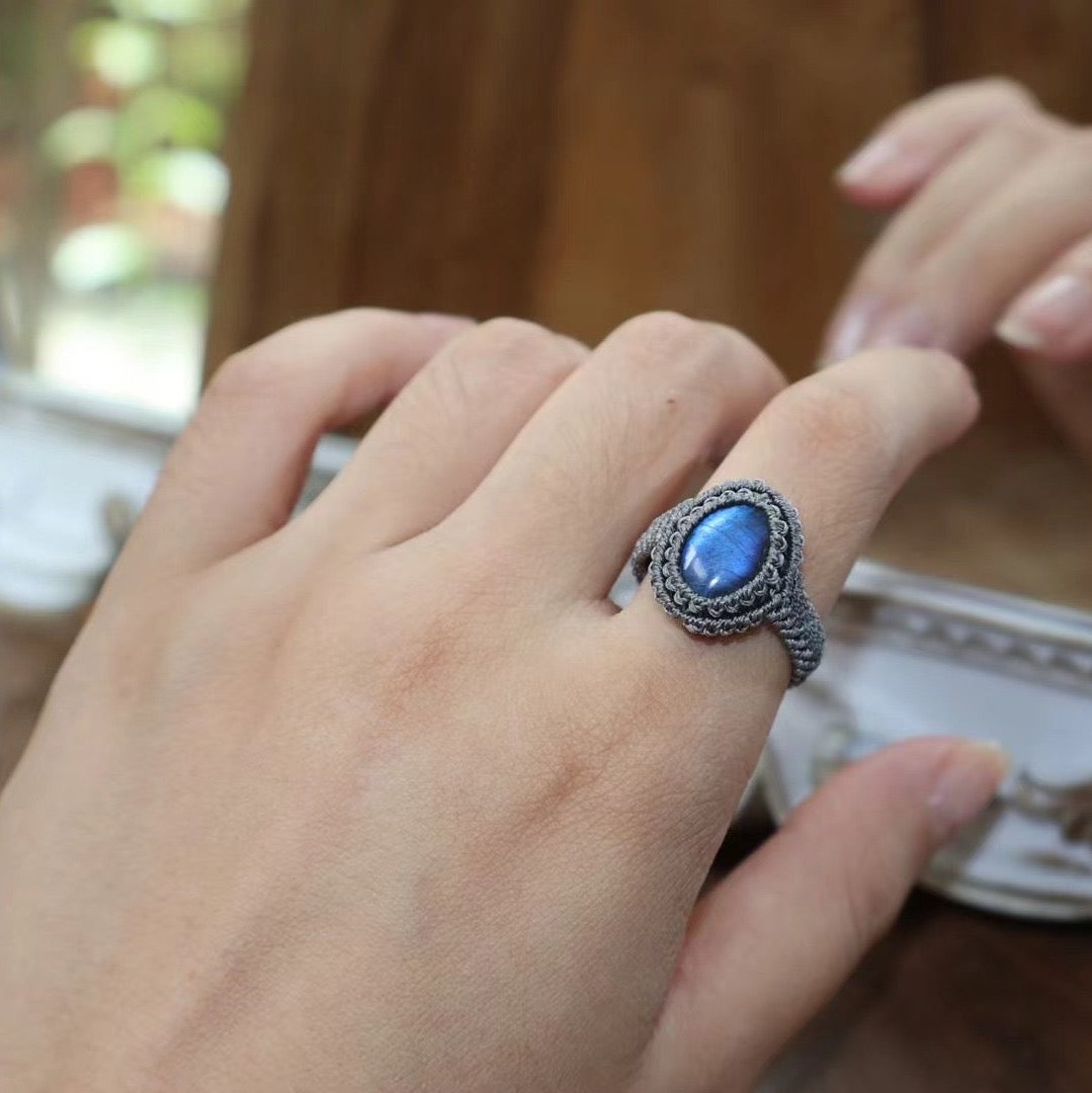 Heart of the Blue Sea - Labradorite Woven Ring