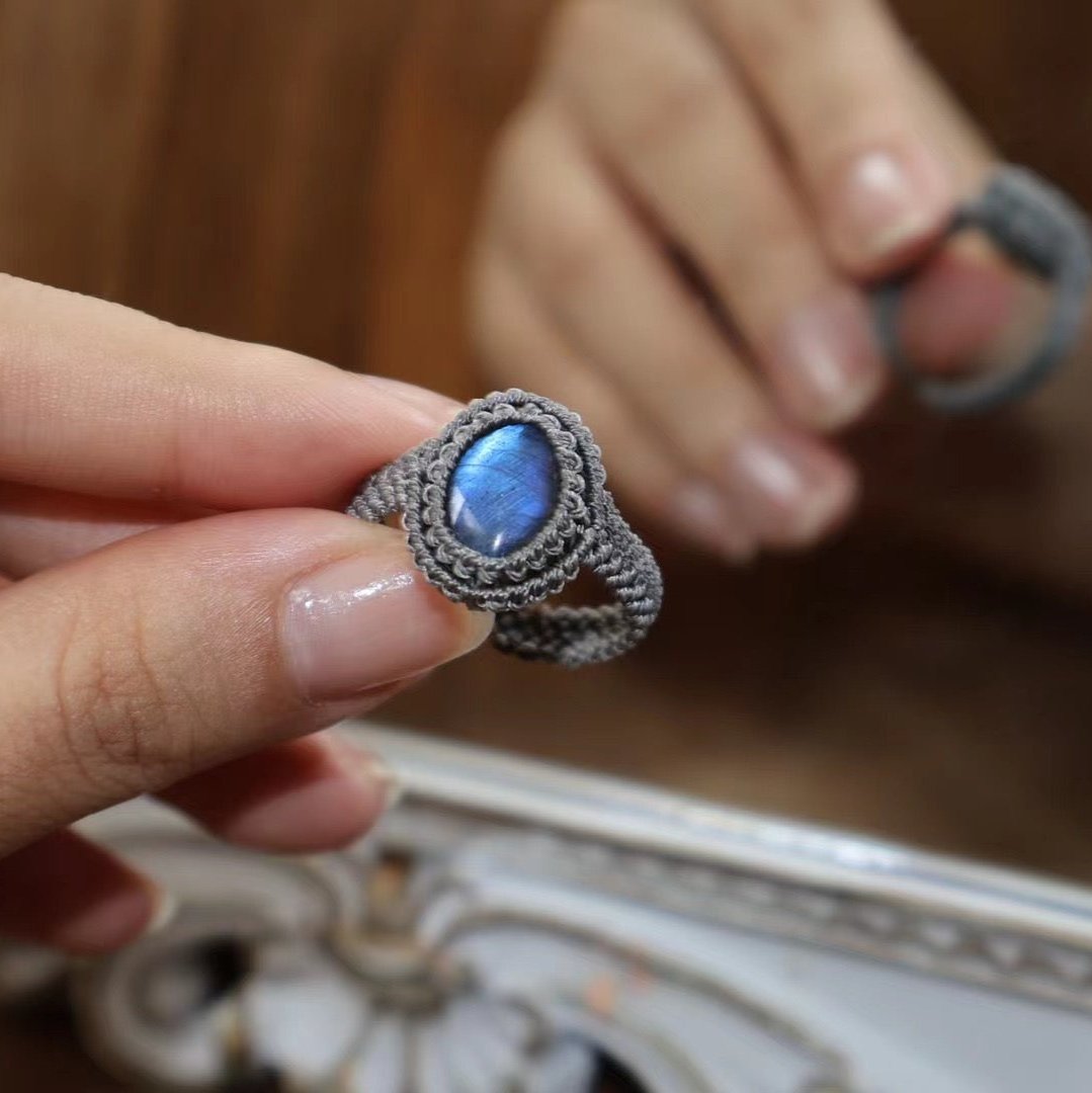 Heart of the Blue Sea - Labradorite Woven Ring