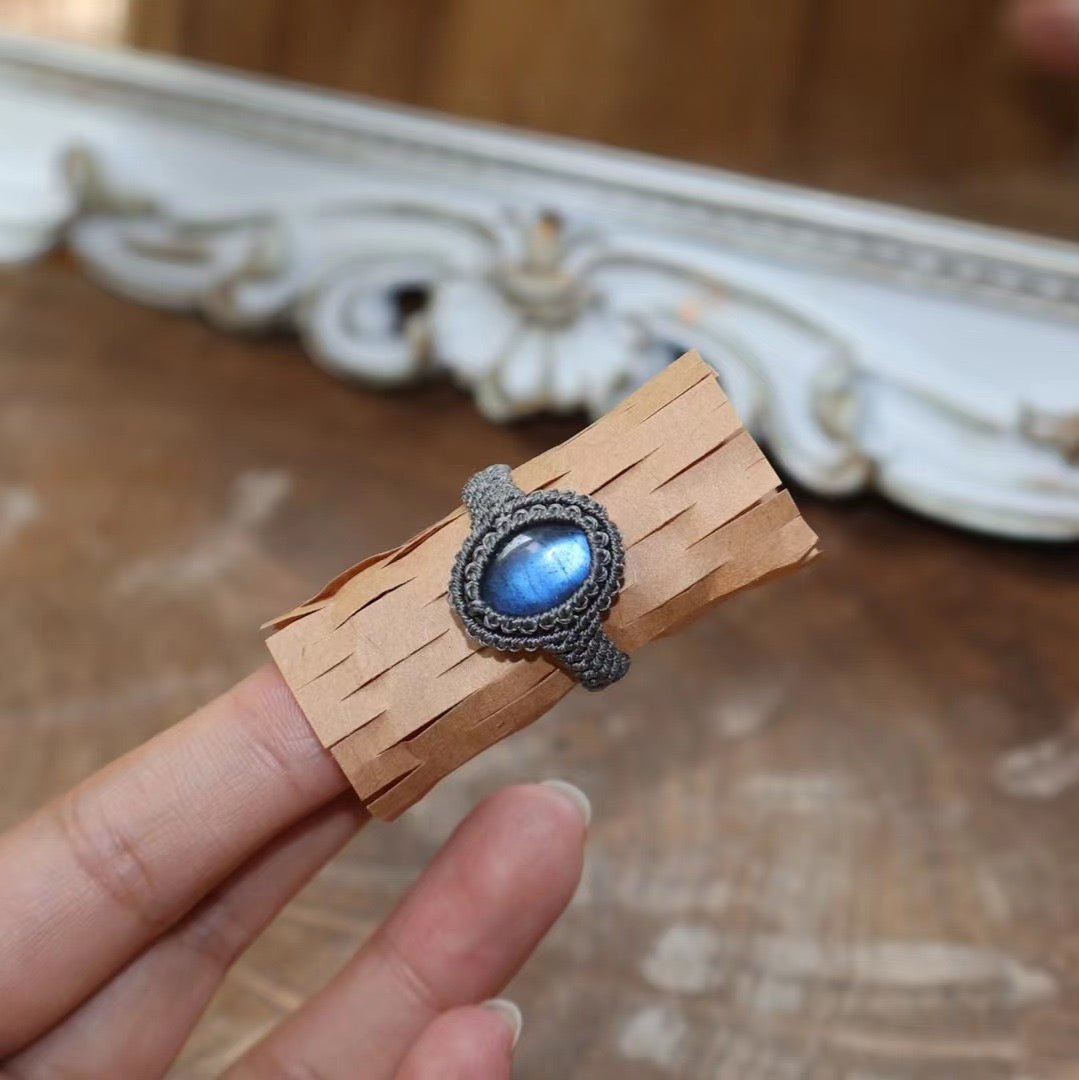 Heart of the Blue Sea - Labradorite Woven Ring