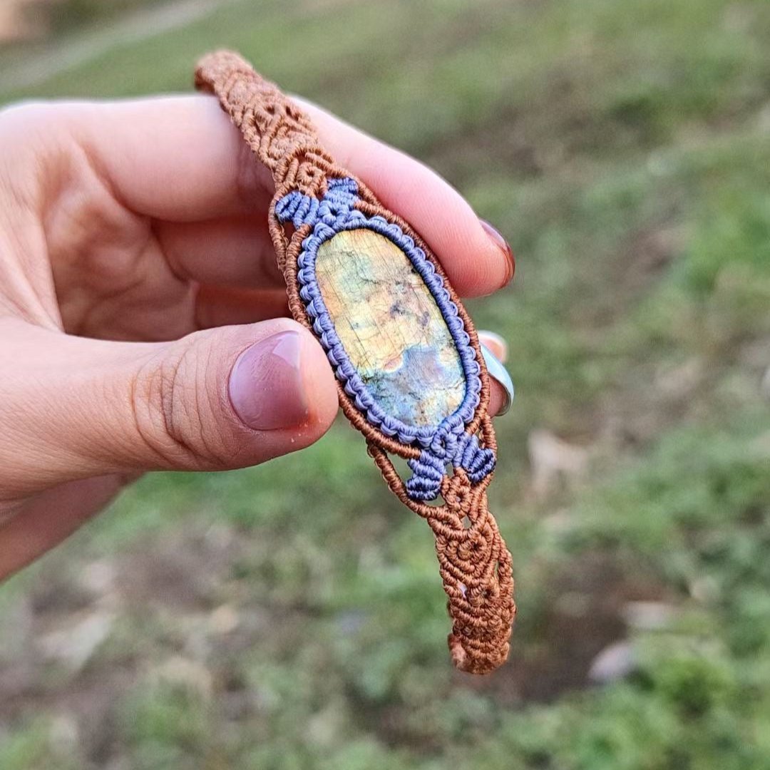 Spectrum of Light - Handcrafted Labradorite Braided Bracelet