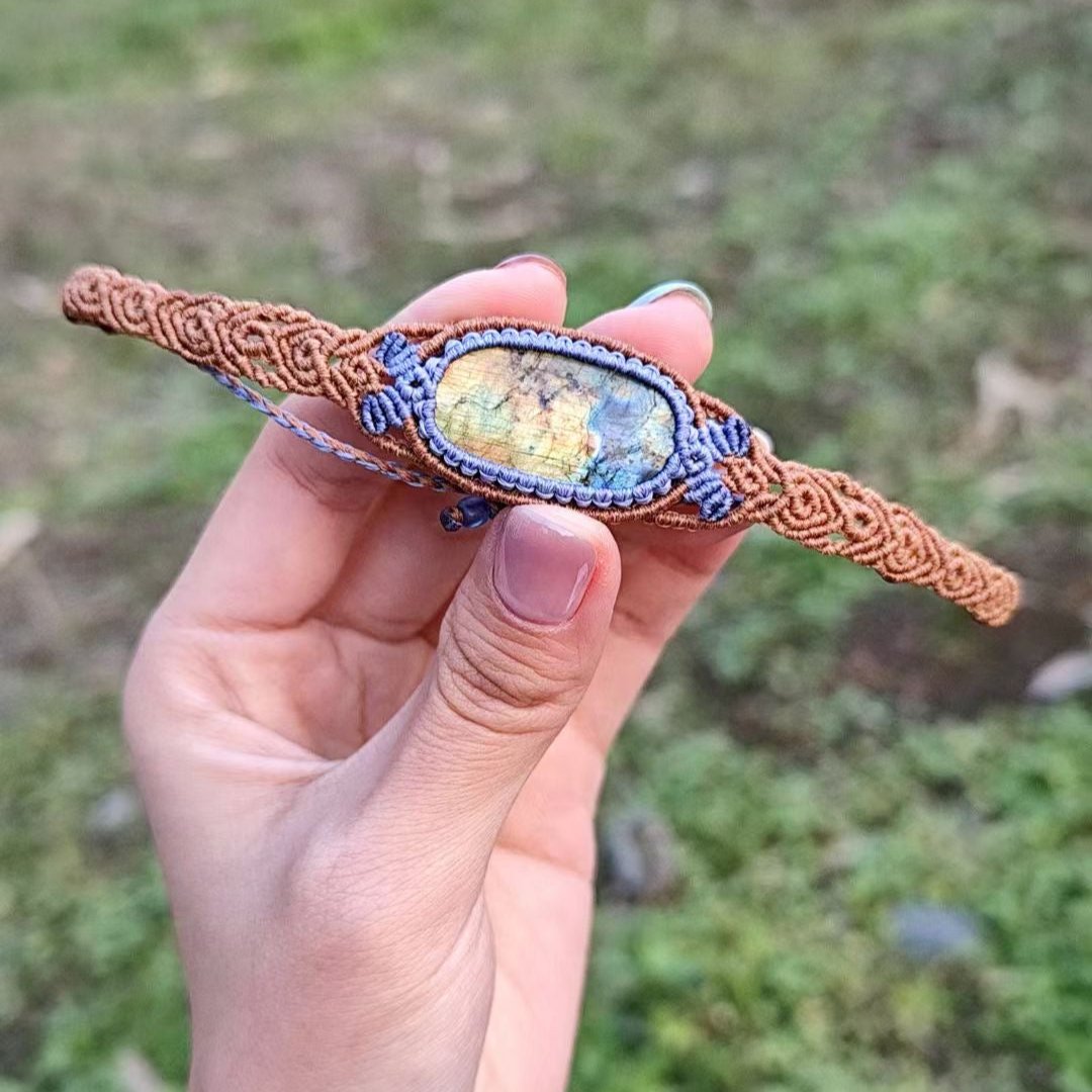 Spectrum of Light - Handcrafted Labradorite Braided Bracelet