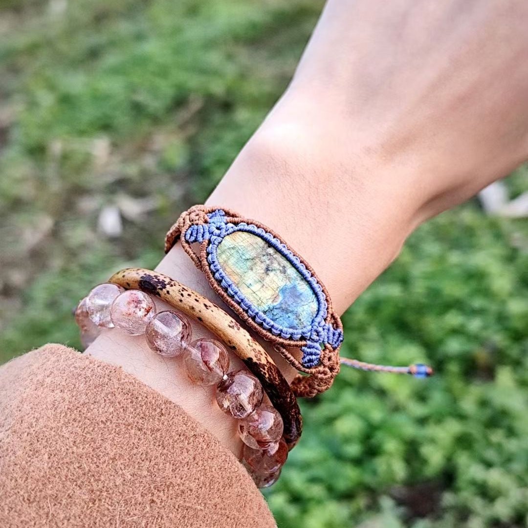 Spectrum of Light - Handcrafted Labradorite Braided Bracelet