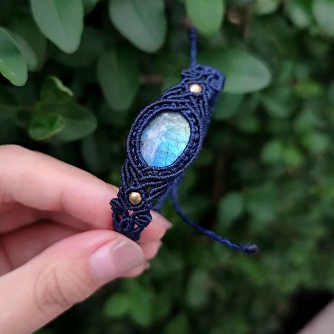 Glow of the Night Sky - Labradorite Braided Bracelet