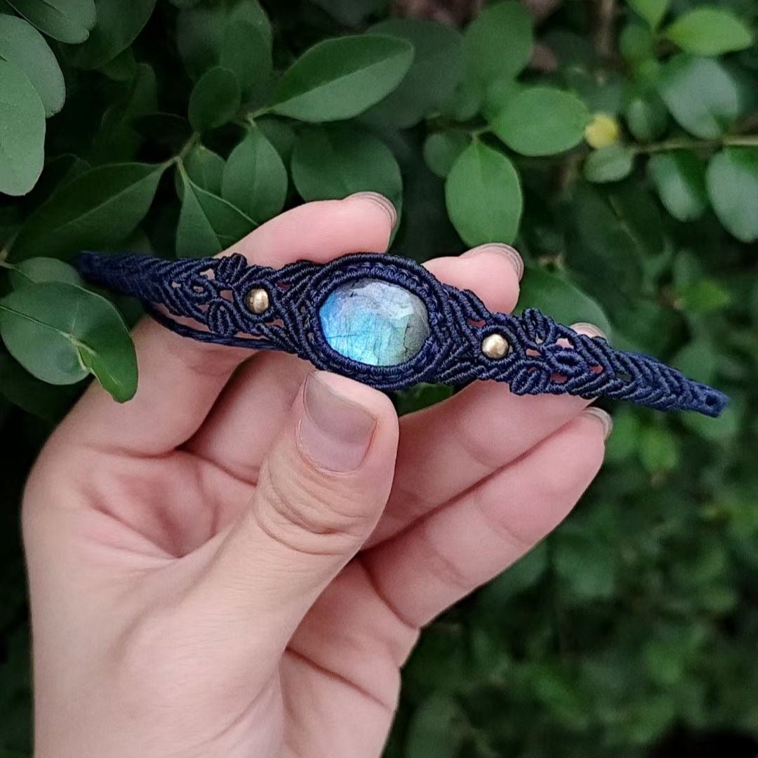 Glow of the Night Sky - Labradorite Braided Bracelet
