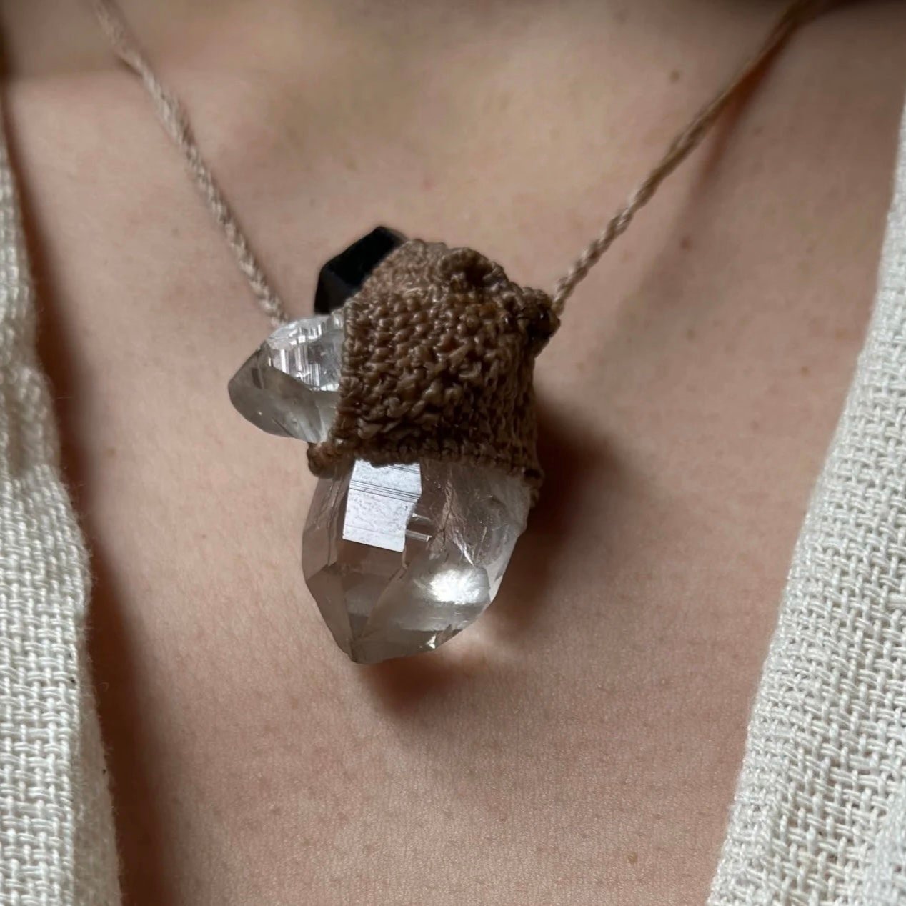 Himalayan Serenity Necklace - Himalayan Clear Quartz and Black Tourmaline