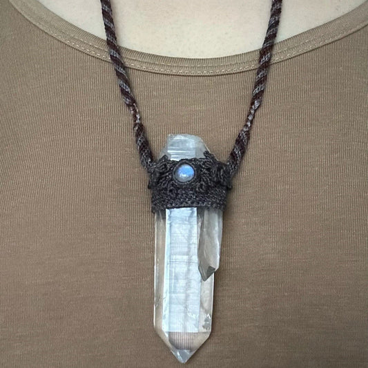 Nature’s Embrace  - Woven Clear Quartz Necklace