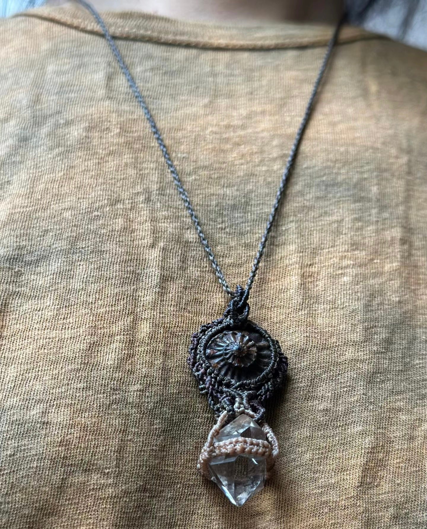 Radiant Dreamcatcher - Handcrafted Spirit Quartz Necklace