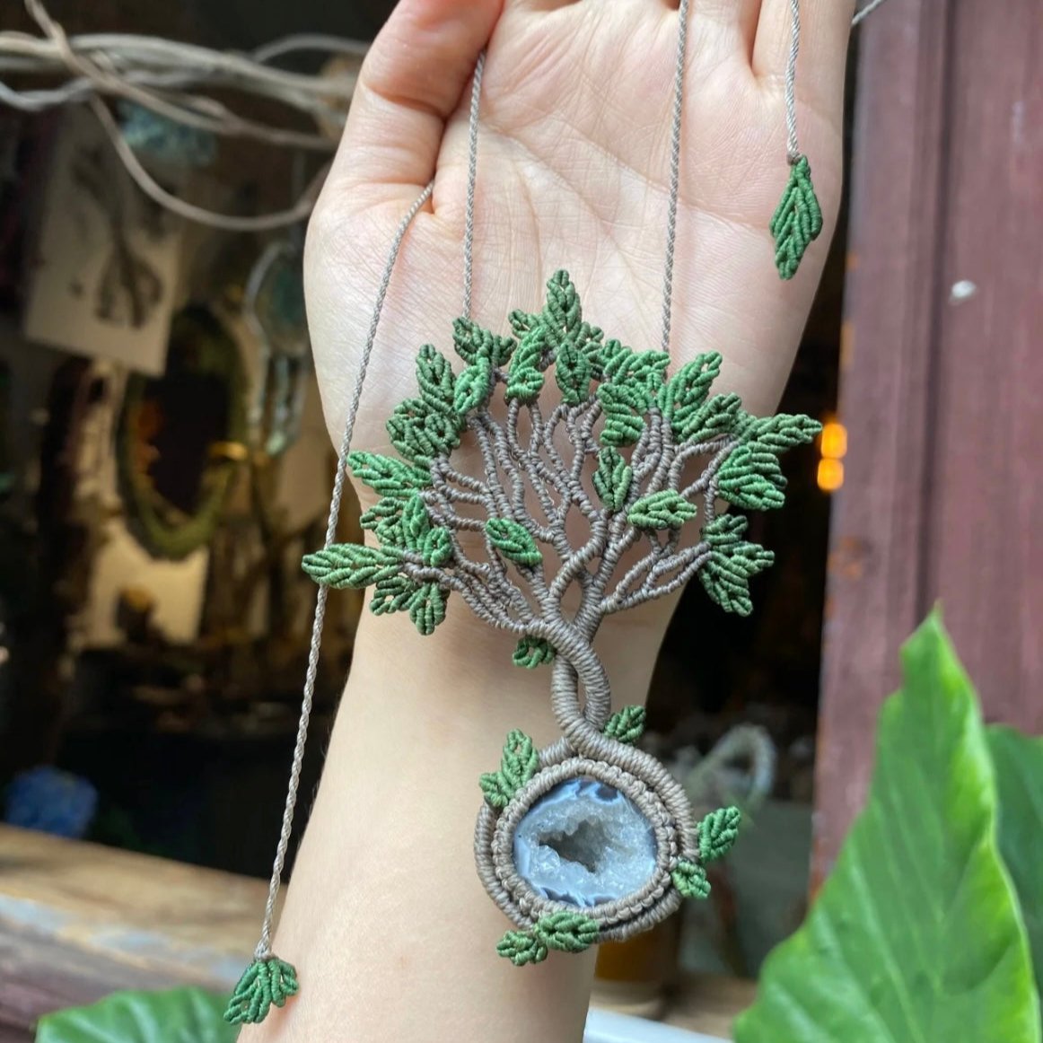 Tree Hollow Confess - crystal tree hollow necklace