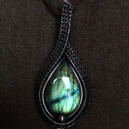 Interstellar Melody - Labradorite Wire-Wrapped Pendant
