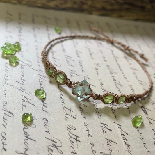 The Colors of the Soul - Fluorite woven bracelet