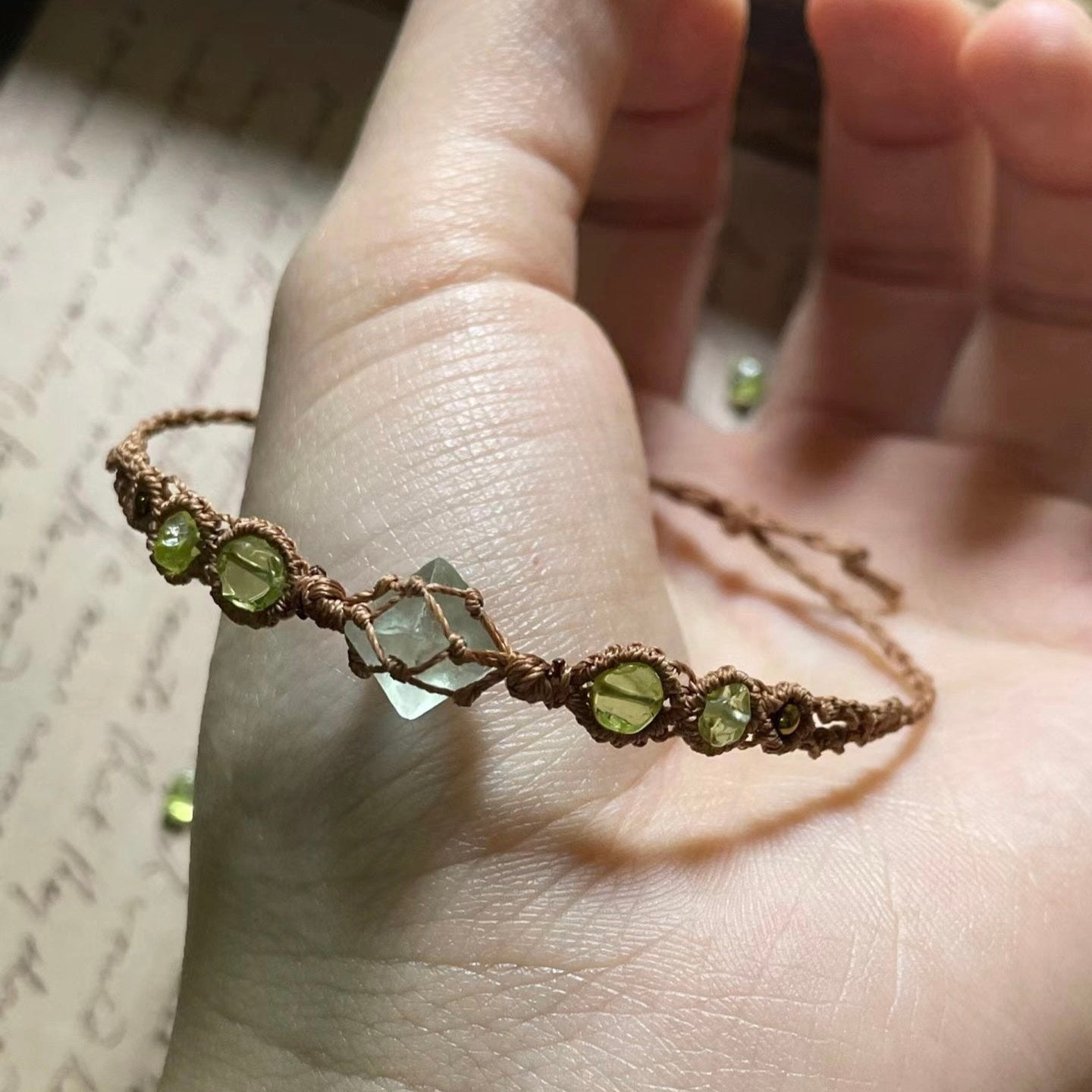 The Colors of the Soul - Fluorite woven bracelet