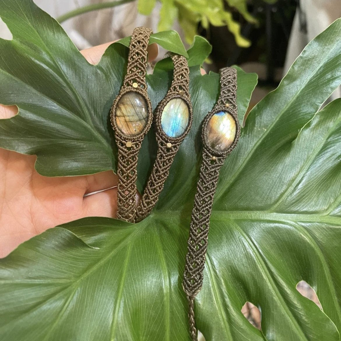 Mystical Night Sky - Labradorite Woven Bracelet