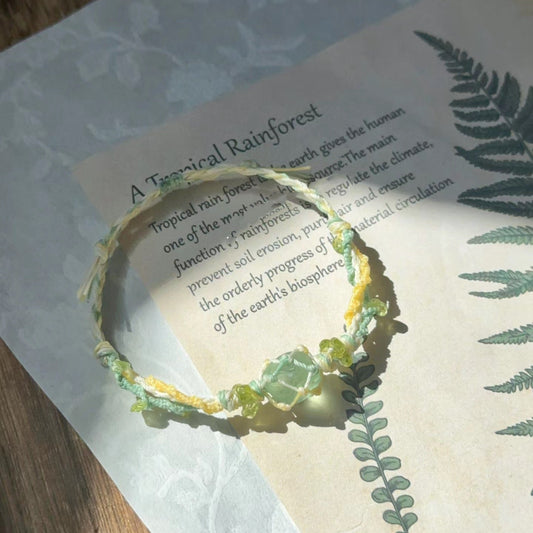 Vibrant Green - Green Fluorite Woven Bracelet