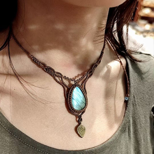Ripples of Love - Labradorite woven necklace