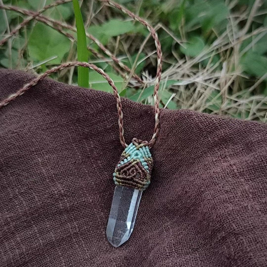 Spirit Light and White Shadow - Crystal Quartz Beaded Necklace