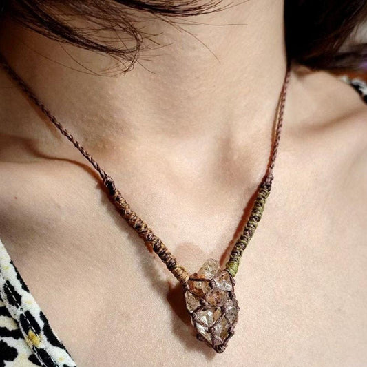 Red Clay Bones - Red Clay and Bone Woven Necklace