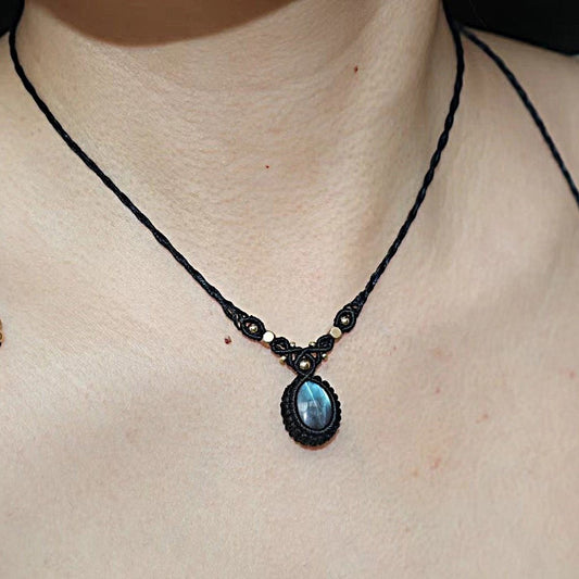Clear Light Labradorite Necklace