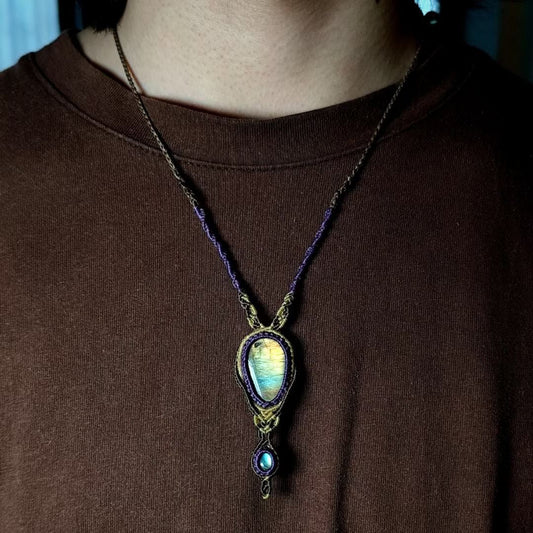 Wild Light - Colorful Labradorite Woven Necklace