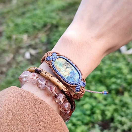 Spectrum of Light - Handcrafted Labradorite Braided Bracelet