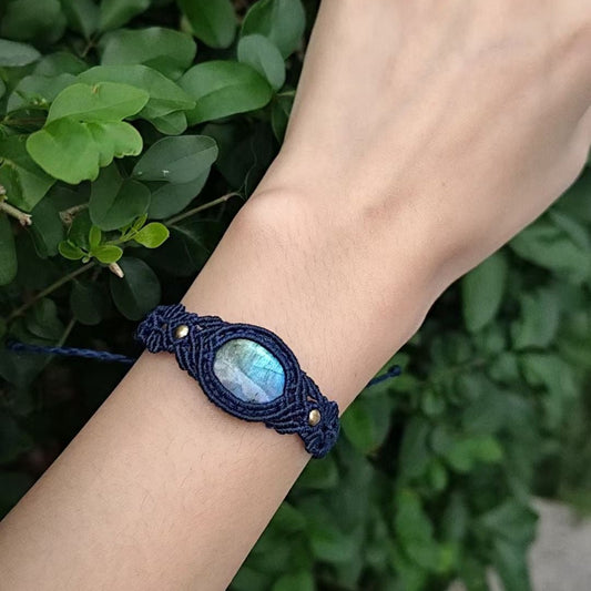 Glow of the Night Sky - Labradorite Braided Bracelet