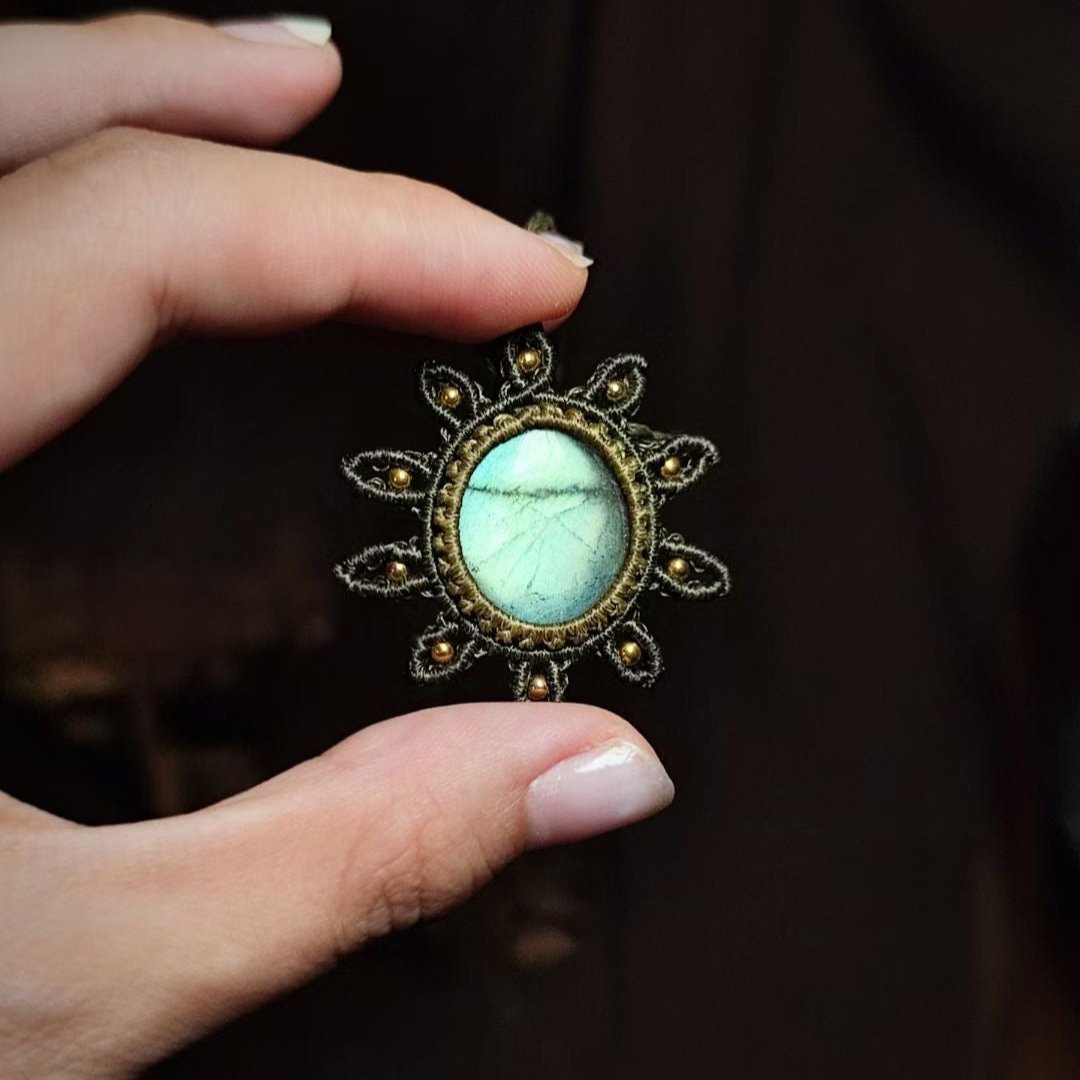 Solar Radiance - Handcrafted Labradorite Braided Necklace