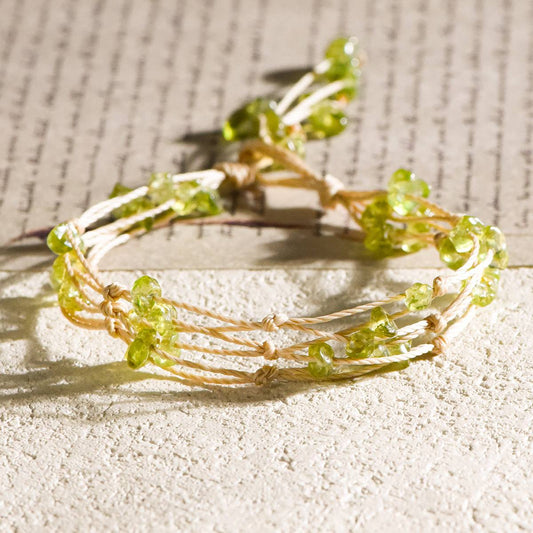 Heart of Nature - Peridot Woven Bracelet