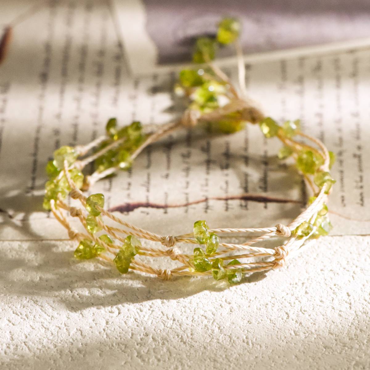 Heart of Nature - Peridot Woven Bracelet