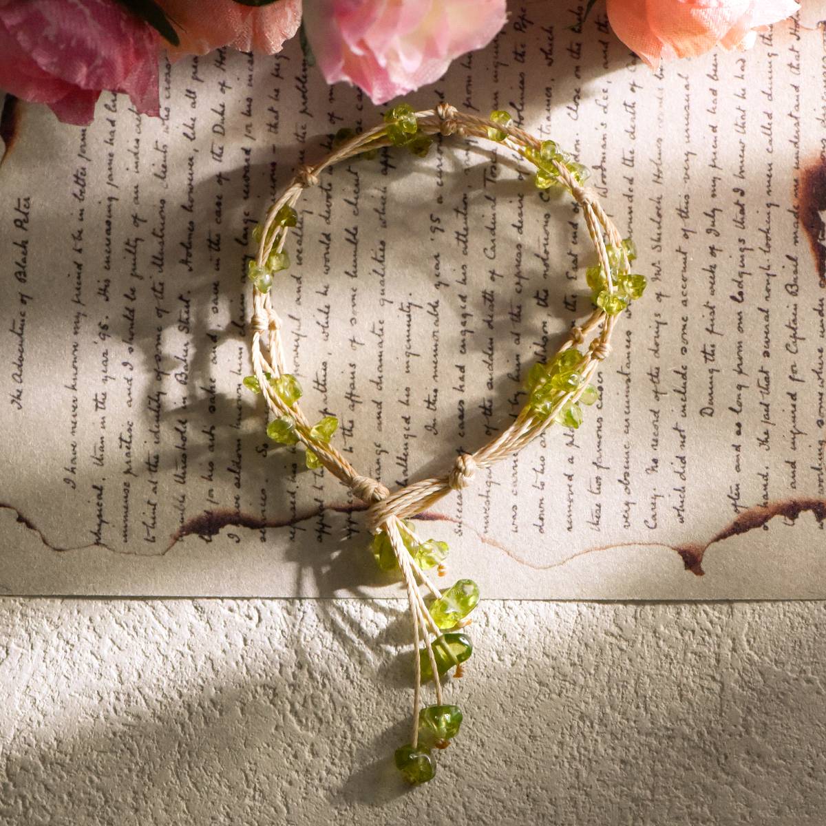 Heart of Nature - Peridot Woven Bracelet