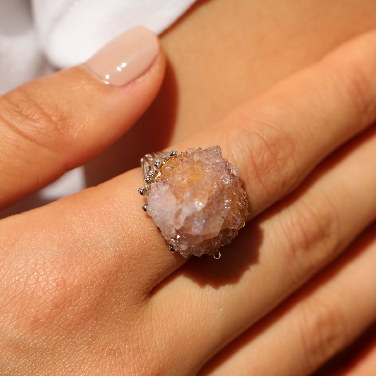 Beauty of Resilience -  Cactus Amethyst Ring